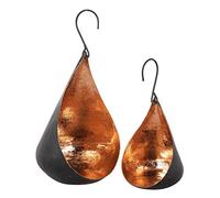 Set of 2 Decorative Copper Tea Light Candle Holder Lanterns