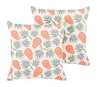Set of 2 Decorative Cushions AVENS 45 x 45 cm Multicolour Plant Pattern
