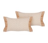 Set of 2 Decorative Cushions BOATH 30 x 50 cm Beige Solid