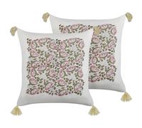 Set of 2 Decorative Cushions CARISSA Cotton 45 x 45 cm Multicolour Floral Pattern