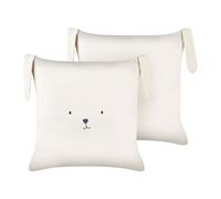 Set of 2 Decorative Cushions CONEY Cotton 45 x 45 cm Light Beige