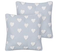 Set of 2 Decorative Cushions GAZANIA 45 x 45 cm Cotton Light Grey
