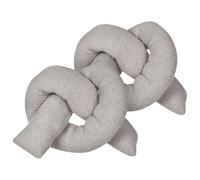 Set of 2 Decorative Cushions GLADIOLUS Boucle 172 x 14 cm Grey Solid