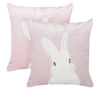 Set of 2 Decorative Cushions IBERIS 45 x 45 cm Velvet Pink
