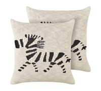 Set of 2 Decorative Cushions JABORI 45 x 45 cm Cotton Beige