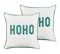 Set of 2 Decorative Cushions JOYCANDY Cotton 45 x 45 cm White Christmas Motif