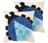 Set of 2 Decorative Cushions LADYBIRD Cotton 45 x 45 cm Multicolour