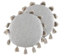Beliani Set of 2 Decorative Cushions MADIA Cotton 45 x 45 cm Grey Solid, Grey