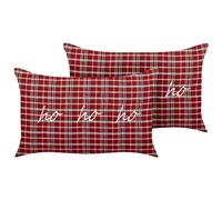 Set of 2 Decorative Cushions MOCHI 30 x 50 cm Red Christmas Motif