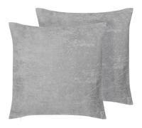Set of 2 Decorative Cushions NOLANA 45 x 45 cm Grey Solid