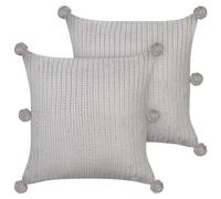 Set of 2 Decorative Cushions OCOTEA Cotton 45 x 45 cm Grey Solid