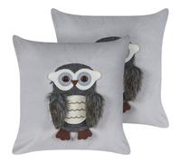 Set of 2 Decorative Cushions OPHRYS 45 x 45 cm Velvet Grey