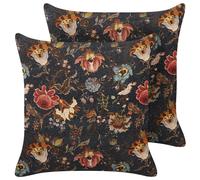 Set of 2 Decorative Cushions RAMONDA Velvet 45 x 45 cm Multicolour Floral Pattern