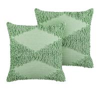 Set of 2 Decorative Cushions RHOEO Cotton 45 x 45 cm Light Green