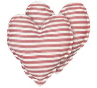 Set of 2 Decorative Cushions RUBIA Cotton 45 x 45 cm Red Striped