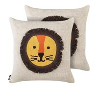 Set of 2 Decorative Cushions SARANGAR 45 x 45 cm Cotton Beige