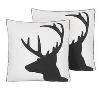Set of 2 Decorative Cushions SHADRACK Cotton 45 x 45 cm White Christmas Motif