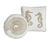 Set of 2 Decorative Cushions SINDORA Cotton 45 x 45 cm White Animal Pattern