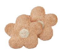 Set of 2 Decorative Cushions SORREL Cotton 30 x 30 cm Peach Pink Flower