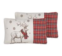 Set of 2 Cushions SVEN 30 x 50 cm Animal Red