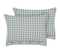 Set of 2 Decorative Cushions TALYA 40 x 60 cm Mint Green Checked