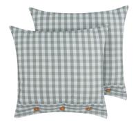 Set of 2 Decorative Cushions TALYA 45 x 45 cm Mint Green Checked