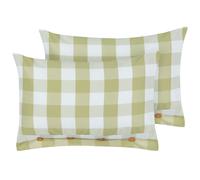 Set of 2 Decorative Cushions TAMNINE 40 x 60 cm Light Green Checked