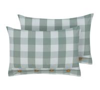 Set of 2 Decorative Cushions TAMNINE 40 x 60 cm Mint Green Checked