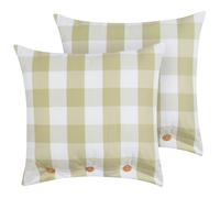 Set of 2 Decorative Cushions TAMNINE 45 x 45 cm Light Green Checked