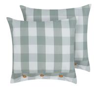 Set of 2 Decorative Cushions TAMNINE 45 x 45 cm Mint Green Checked