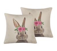 Beliani Set of 2 Decorative Cushions TULIPA 45 x 45 cm Taupe, Grey