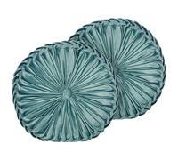 Set of 2 Decorative Cushions UDALA Velvet 40 x 40 cm Teal Solid