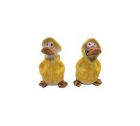 Set of 2 decorative figures, garden decoration, rain ducks, decorative ducks, duck figures, garden figure, duck, pond figure duck in yellow with raincoat and hat, set of 2, size of a garden figure, L