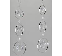 Set of 2 Decorative Hanging Window Decorative Metal Balls Beads Silver L. 30 cm Formano