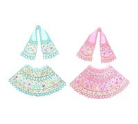 Set of 2 Decorative Laxmi Durga Devi MATA Dress poshak vastra Indian traditional Cloth lehanga Chunari Pooja Item for Idol Statue for Indian Traditional Festival Temple navratri (Size:-4")(Blue,Pink)
