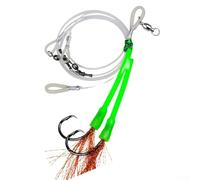 Set of 2 Deep Drop Rig Lures with Twist-Free Rotation Swivels and Hooks for Effective For Snapper Fishing (7/0#)