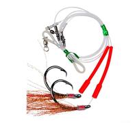 Set of 2 Deep Drop Rig Lures with Twist-Free Rotation Swivels and Hooks for Effective For Snapper Fishing (10/0#)