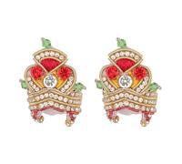 Set of 2 Designer Ladoo gopal Mukut for Laddu Gopal Devi Maa Radha Krishna Ganesha Indian Traditional God Goddess Sringar Set Deities jewelry for God Idol Statue Janmashtami(Idol Size:-0)(Multicolor)