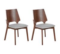 Beliani Set of 2 Dining Chairs ABEE Brown/ Grey, Brown