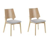 Set of 2 Dining Chairs ABEE Light Brown