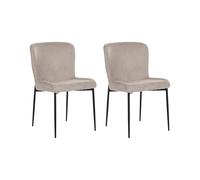 Set of 2 Dining Chairs ADA Fabric Taupe