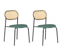 Beliani Set Of 2 Dining Chairs Adaver Metal Black, Black