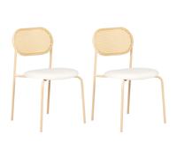 Beliani Set Of 2 Dining Chairs Adaver Metal Light Brown