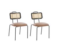 Set of 2 Dining Chairs ADELANTO Brown