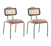 Beliani Set Of 2 Dining Chairs Adelanto Metal Brown