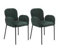 Set of 2 Dining Chairs ALBEE Dark Green