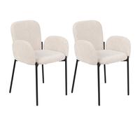Set of 2 Dining Chairs ALBEE Fabric Beige