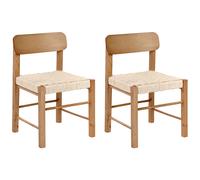 Set of 2 Dining Chairs ALLOS Wood Brown