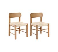 Set of 2 Dining Chairs ALLOS Wood Brown