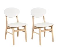 Beliani Set Of 2 Dining Chairs Amery Wood Off-White